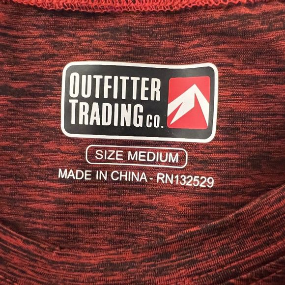 Outfitter Trading Co. Red Space Dye LS Jackson Hole Wy Knit Shirt Size Med - Picture 6 of 9